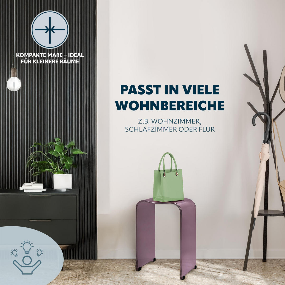 DUSCHHOCKER, lila, Kunststoff - Mauve, Kunststoff (32/48.5/27cm) - bremermann