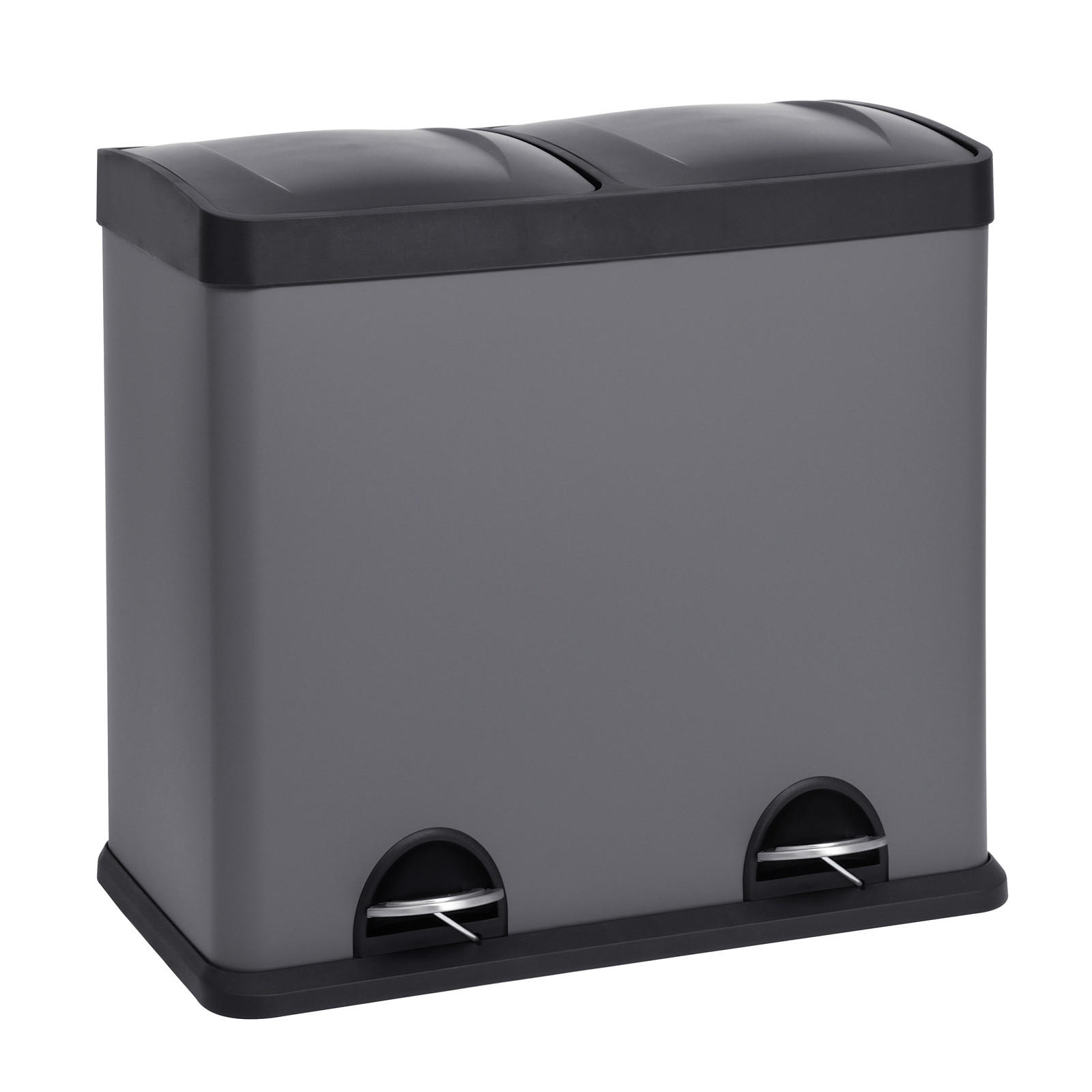 MÜLLEIMER T2X24 Grau - Grau, Metall (59/54/33cm) - SVITA
