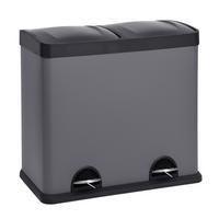 MÜLLEIMER T2X24 Grau - Grau, Metall (59/54/33cm) - SVITA