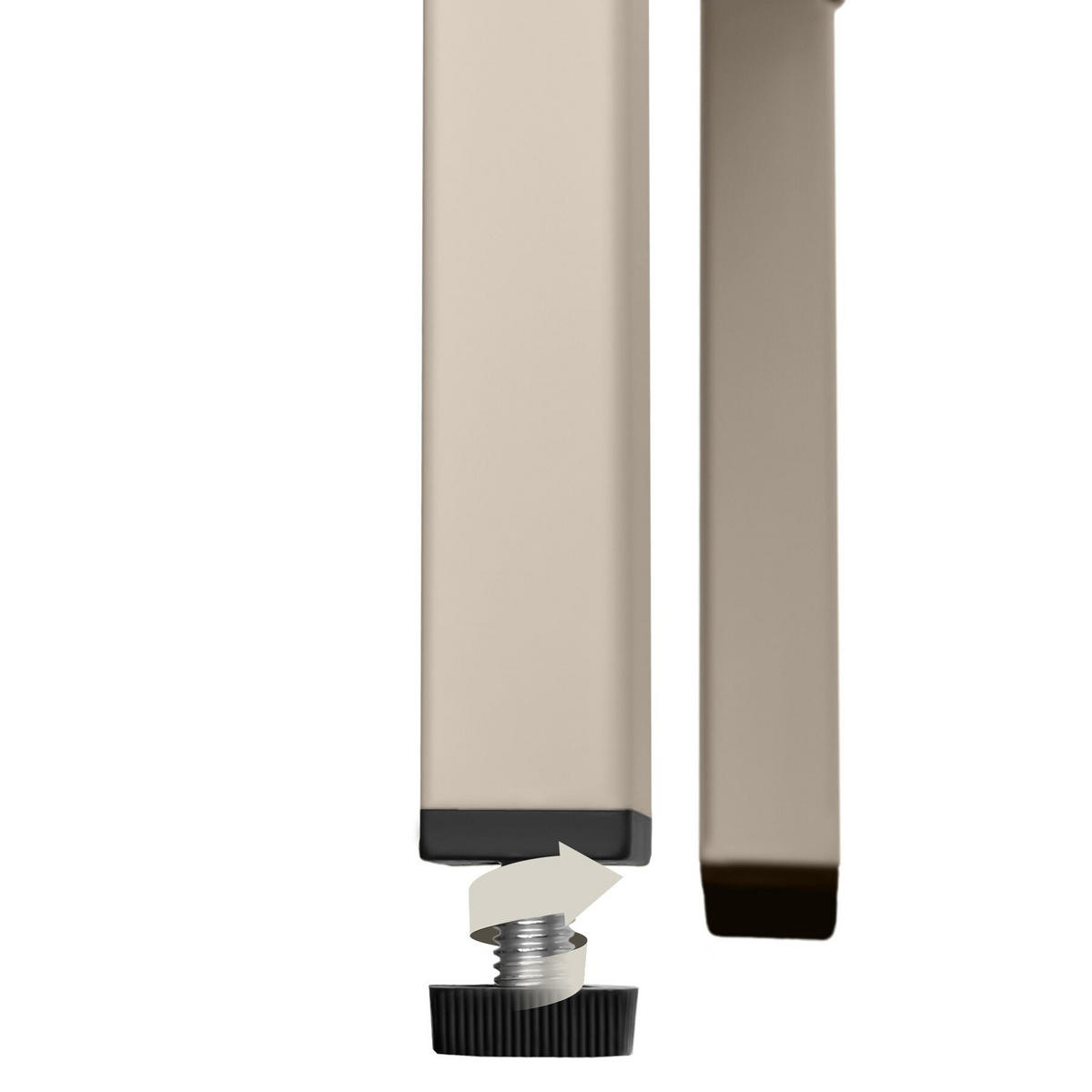 NACHTSCHRANK Baker, Kippschutz, höhenverstellbare Füße, taupe - Taupe, Metall (35/60.5/42.5cm) - tectake