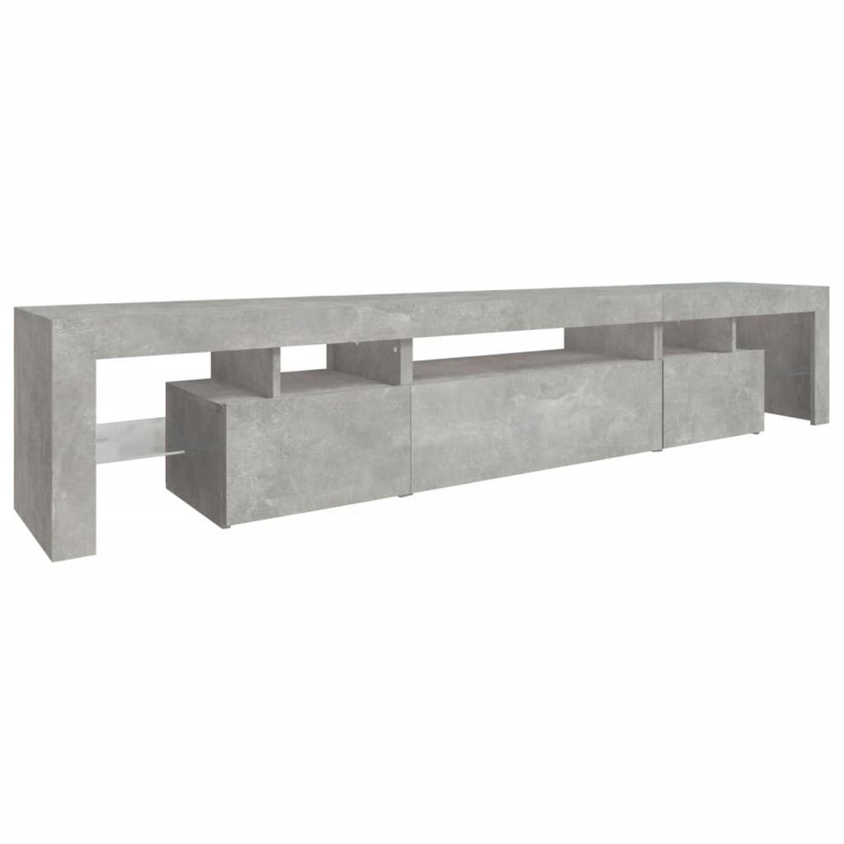TV-SCHRANK Mit Led-Leuchten Betongrau 215/36,5/40 Cm - Grau, Holz (215/40/36.5cm) - vidaXL
