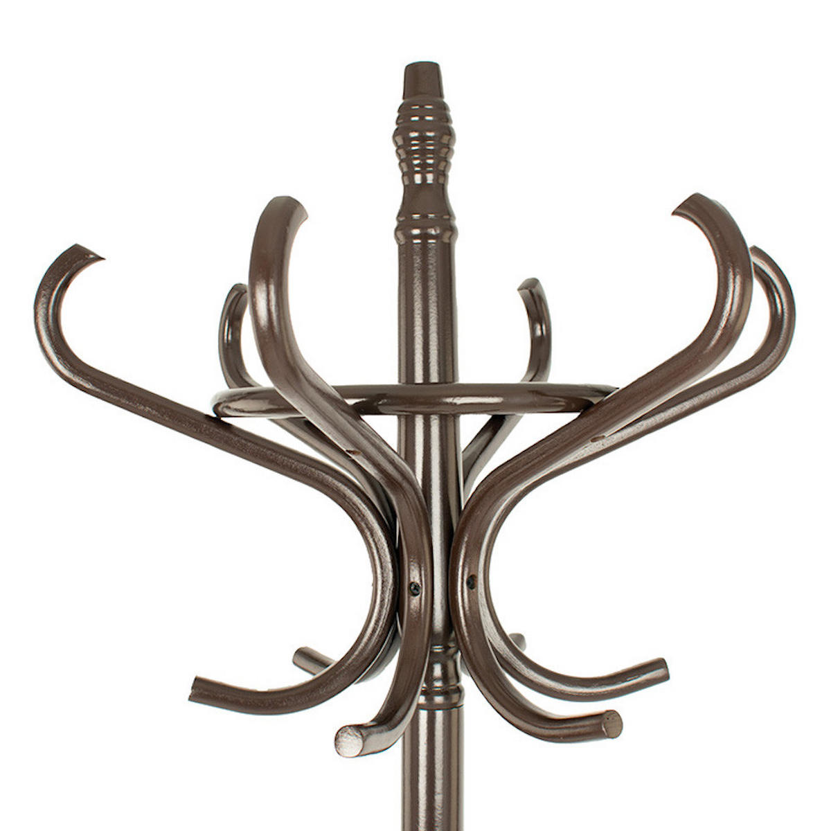GARDEROBE Aus Holz Höhe 185 cm Drehbare Krone & 12 Haken Braun - Braun, Metall (55/185/55cm) - PROREGAL
