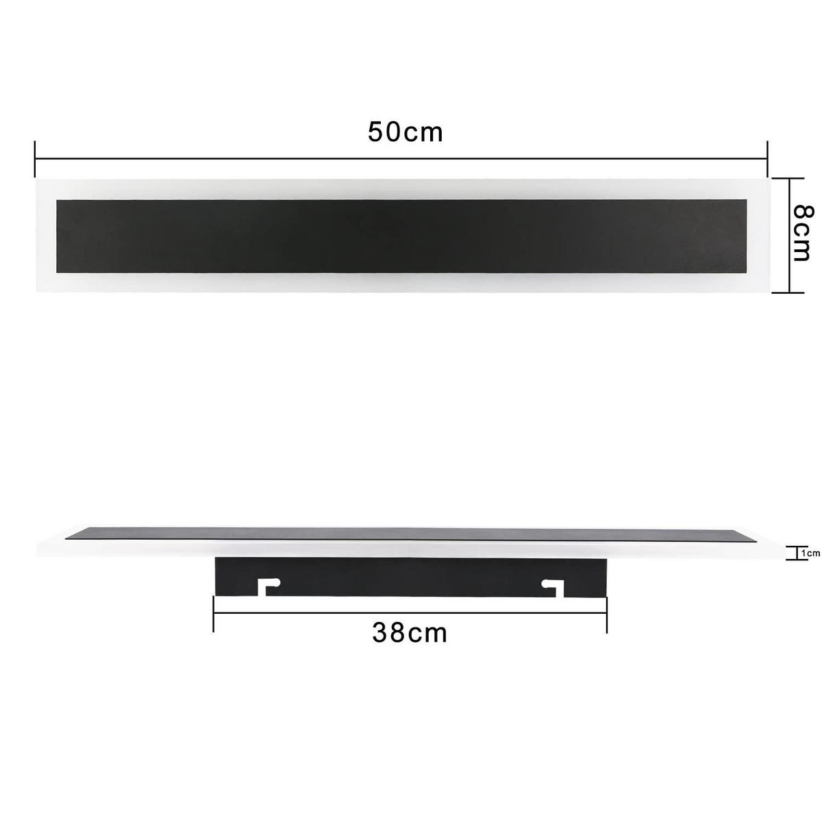 LED WANDLEUCHTE Lichtblick - Schwarz, Metall (8/4/50cm) - Nettlife