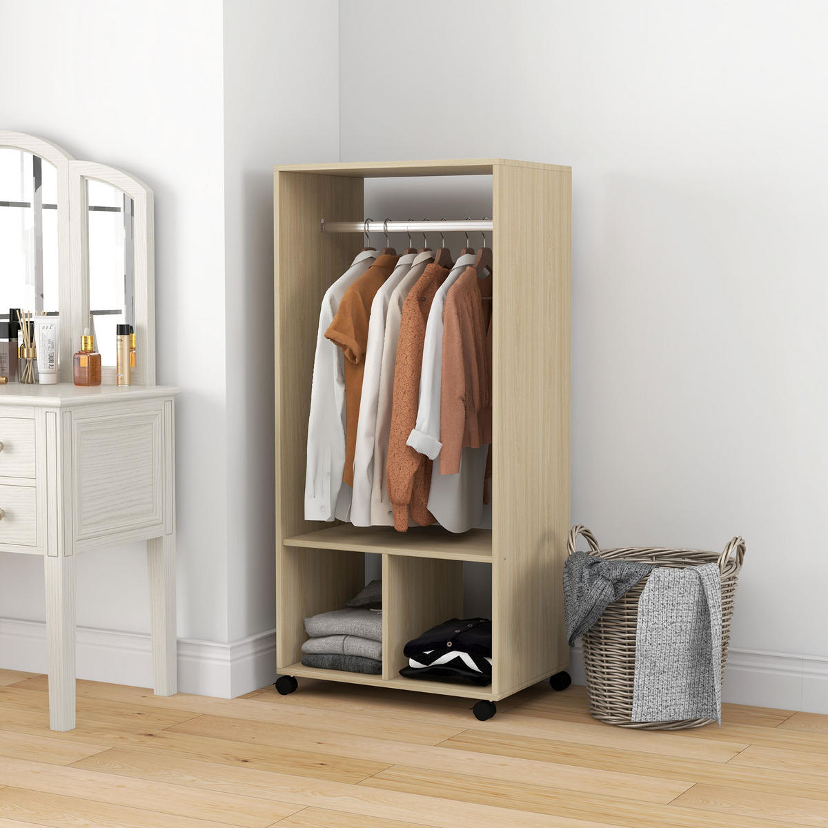 KLEIDERSCHRANK Braun 1 Stück - Braun, Naturmaterialien (40/128/60cm) - GiPP