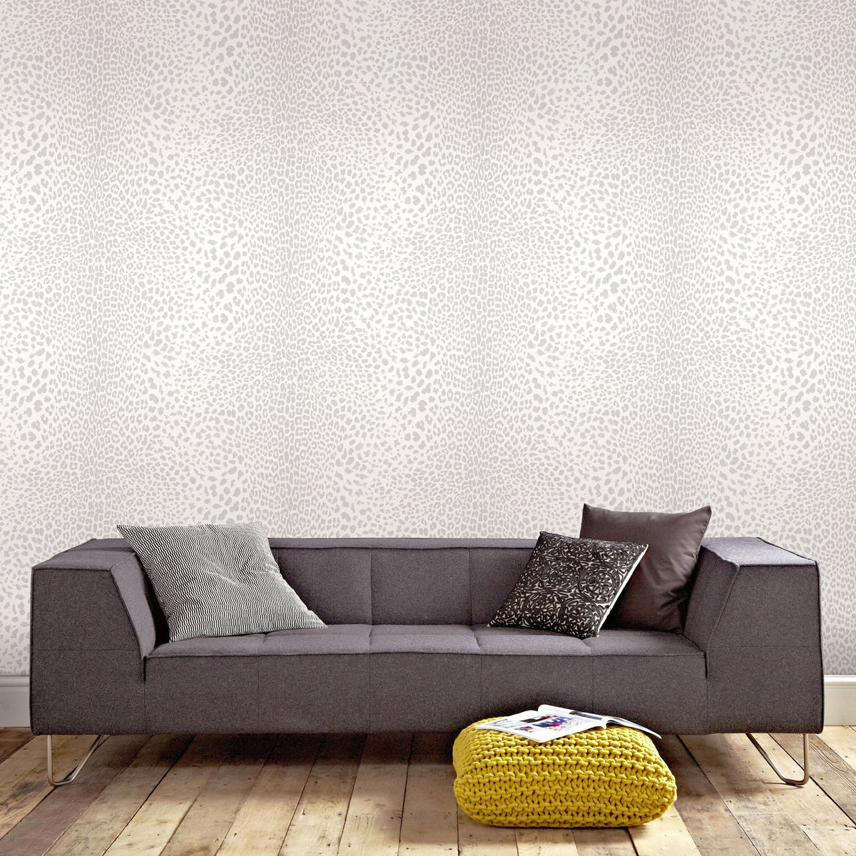 VLIESTAPETE Leopard 1005x52cm - Silberfarben/Weiß, Papier/Kunststoff (52/1000cm) - Superfresco Easy