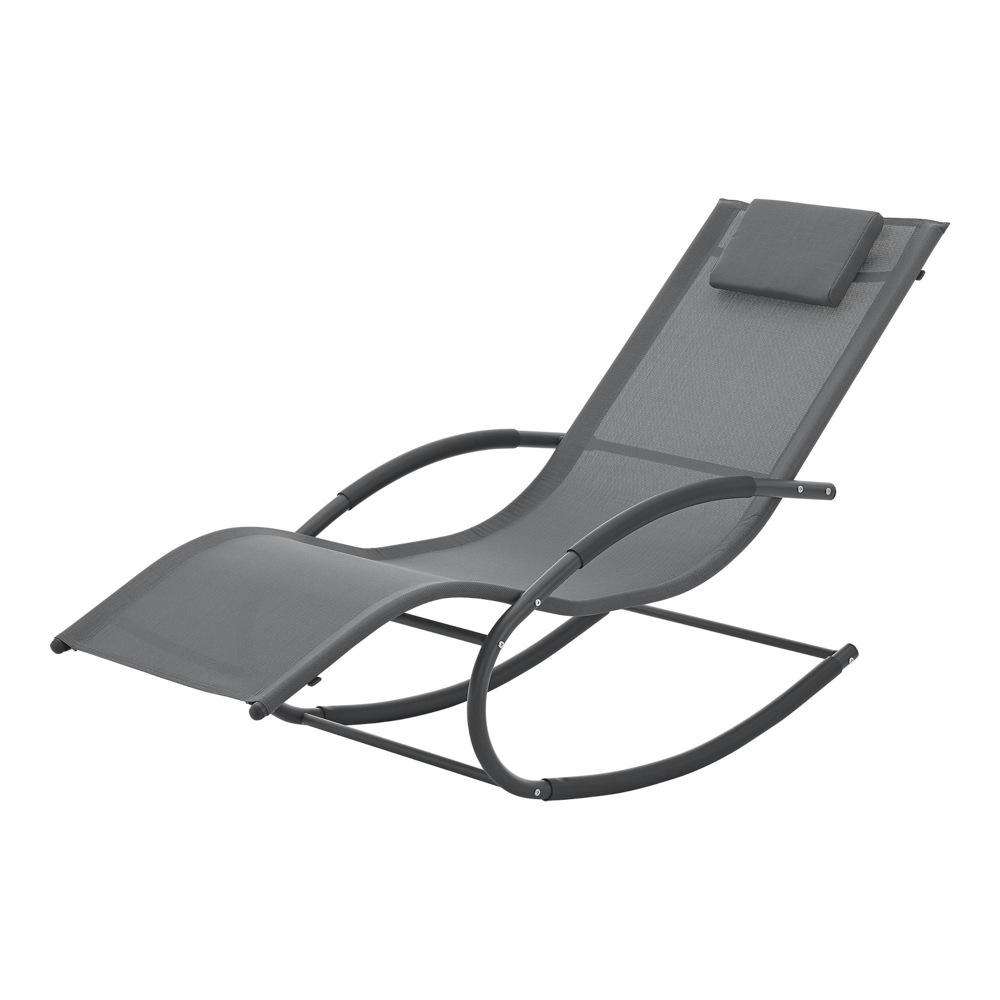 SCHAUKELLIEGE Tarent - Dunkelgrau, Metall (174/88/63cm) - [en.casa]