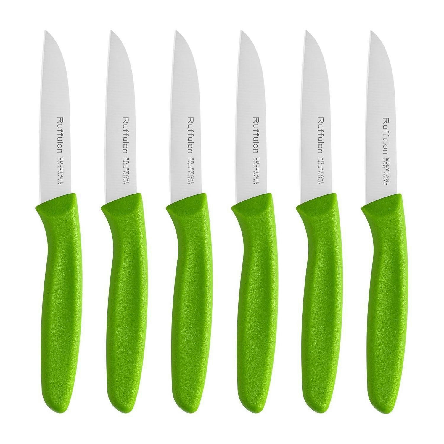SCHÄLMESSER 6-teiliges Set Rostfreier Stahl Grün - Grün, Metall (19cm)