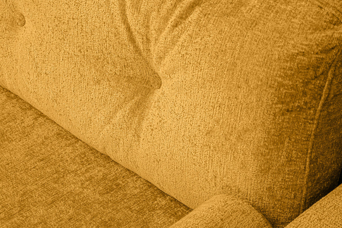 3-SITZER-SCHLAFSOFA ERISO mit weiche Sitzfläche und hohe Rückenlehne, Chenille-Stoff, Gelb - Gelb/Braun, Textil (220/80/100cm) - KONSIMO®