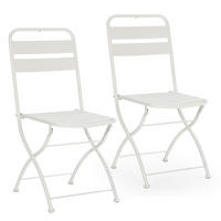 GARTENKLAPPSTUHL-SET Perla Metall - Weiß, Metall (42/88/55cm) - VS Venta-stock
