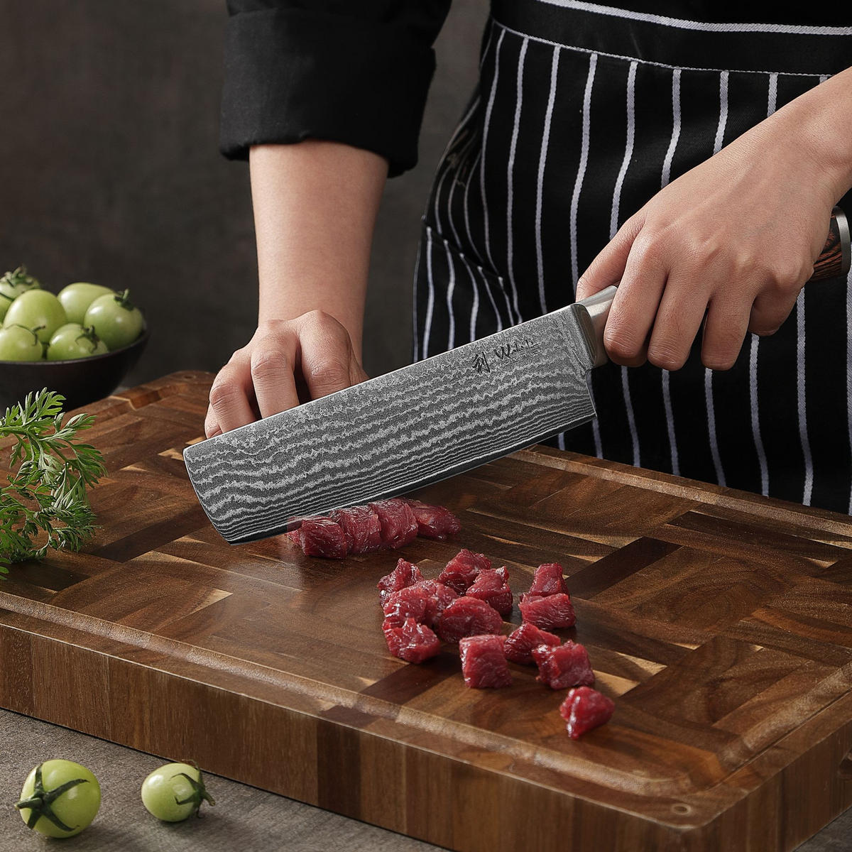 DAMASTMESSER Set I EDIB - Braun, Holz/Metall - Wakoli