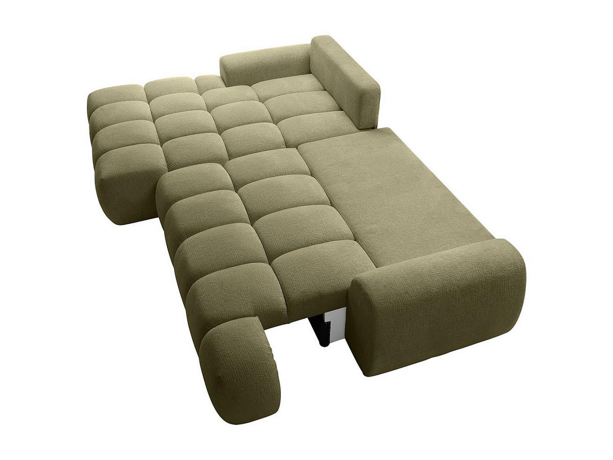 ECKSOFA mit Schlaffunktion - Ecke links - Chenille - Grün - FARNETA - Grün, Textil (280/177cm) - Vente-Unique