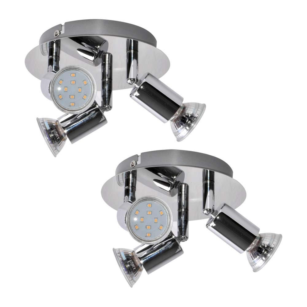 LED DECKENLEUCHTE Chrom Bewegliche Spots - Silberfarben, Metall (16/16/7.4cm)