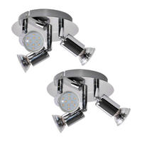 LED DECKENLEUCHTE Chrom Bewegliche Spots - Silberfarben, Metall (16/16/7.4cm)