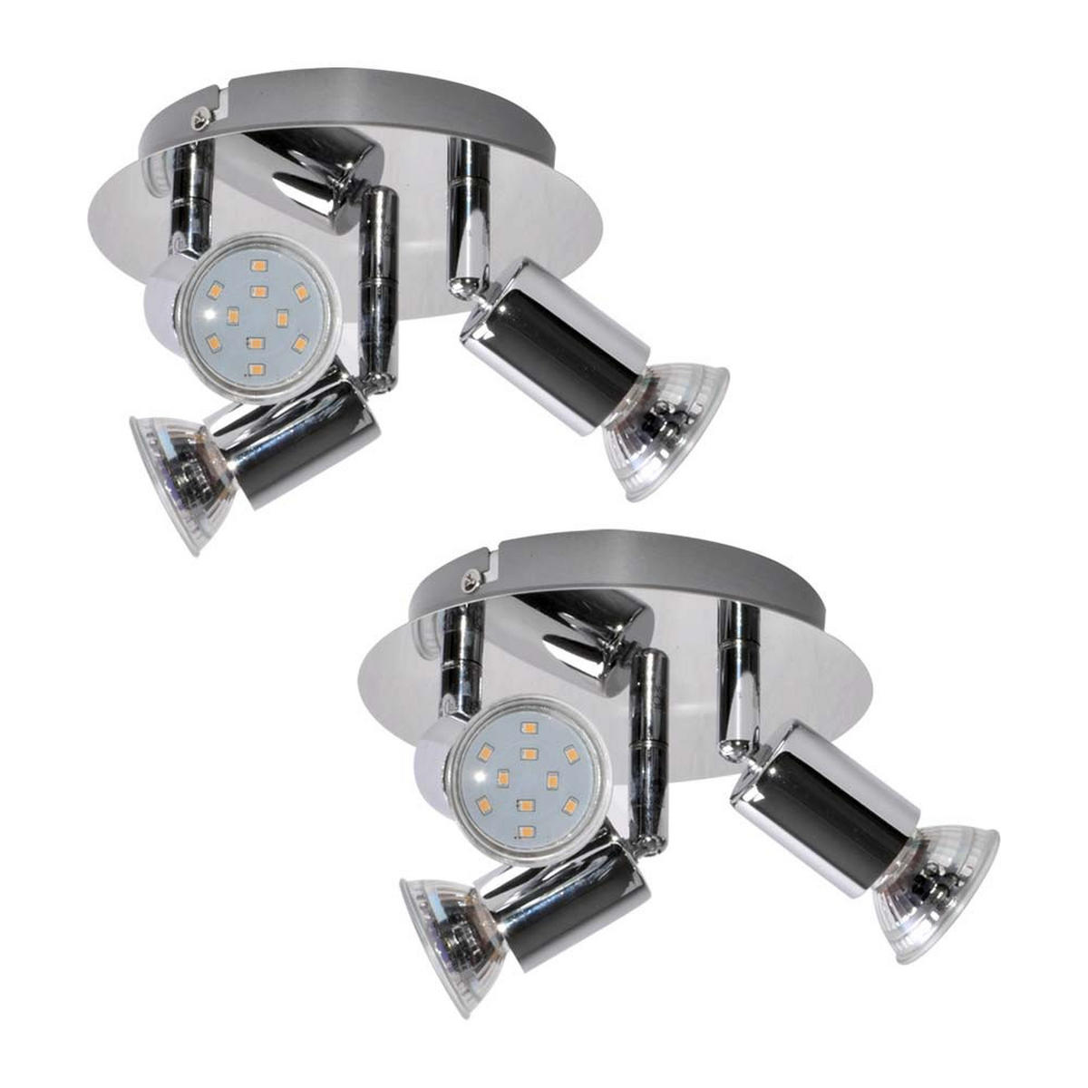 LED DECKENLEUCHTE Chrom Bewegliche Spots - Silberfarben, Metall (16/16/7.4cm)