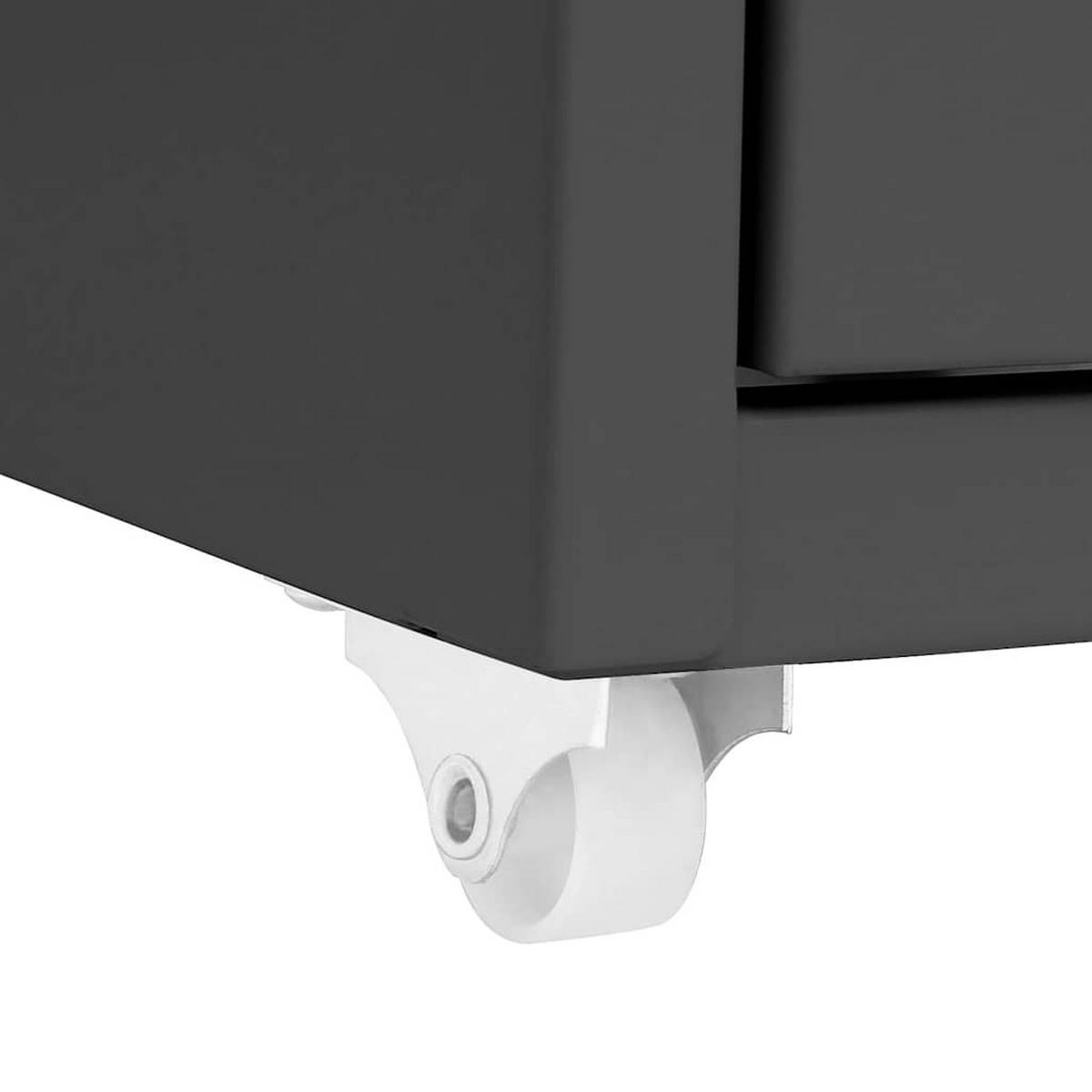 AKTENSCHRANK Mit Rollen Anthrazit 28/41/109 Cm Metall - Anthrazit, Metall (41/109/28cm) - vidaXL