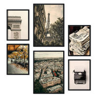 POSTER Set Mit 6 Vintage Paris A3 & A4 Rahmenlos - Klar, Papier (29/3cm) - Nacnic