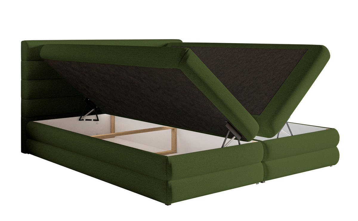 BOXBETT Alegre Olivgrün Chenille 180/200 cm - Schwarz/Olivgrün, Kunststoff/Textil (180/200cm) - Selsey