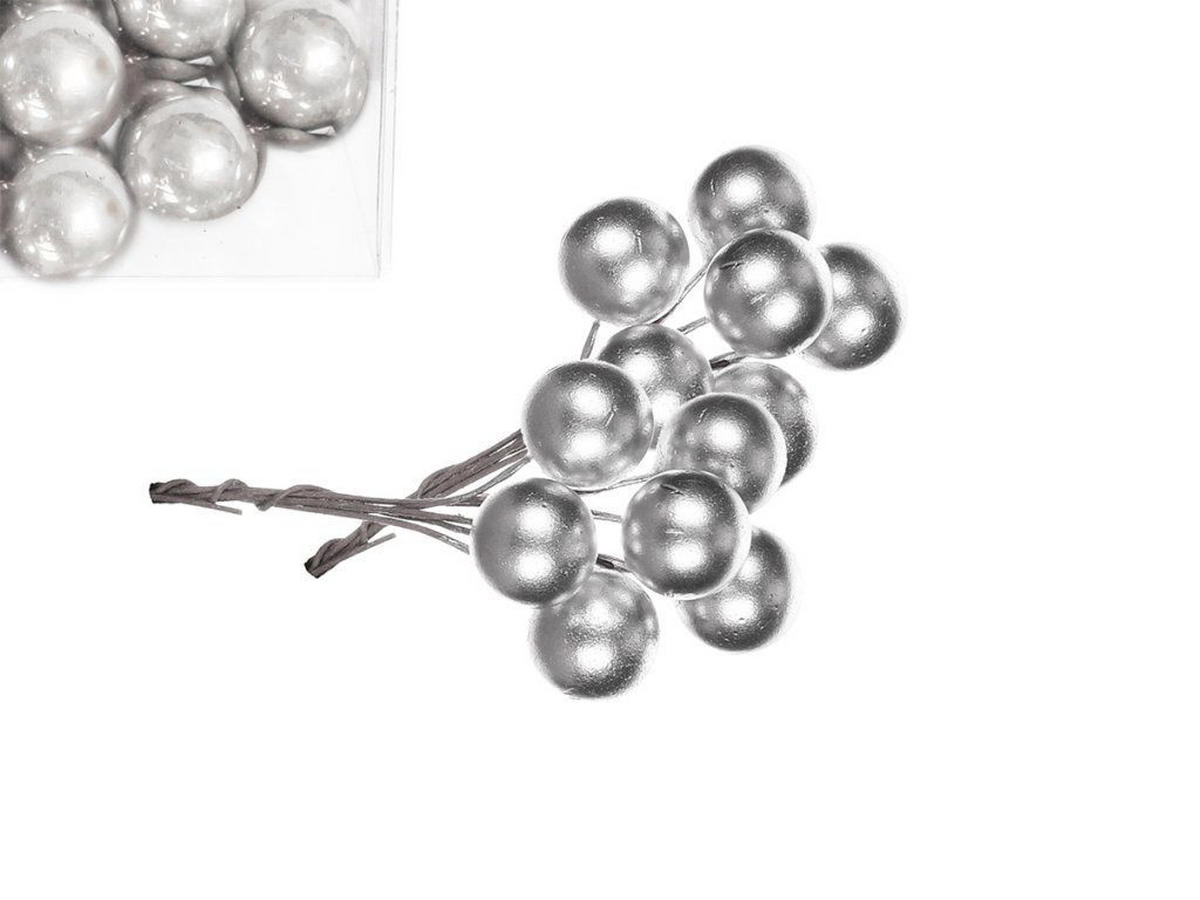 WEIHNACHTSDEKOELEMENTE 120er-Set Dekoelemente rund silber 4 cm - Silberfarben, Kunststoff (0.5/0.5/4cm) - LAALU