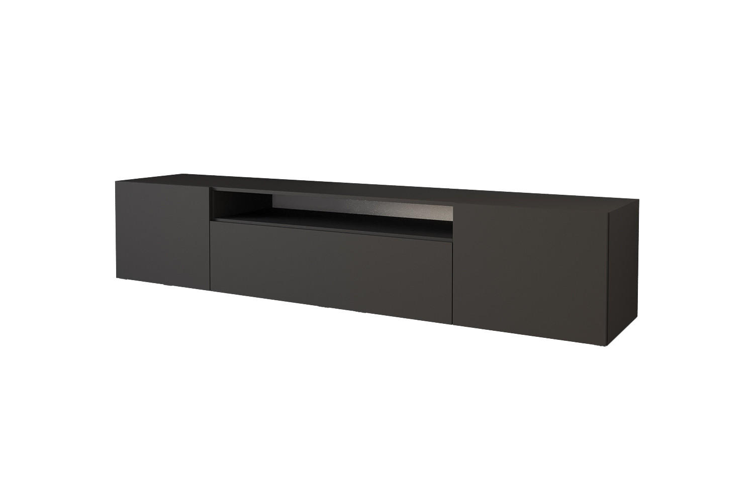 LOWBOARD ELIO-W 200x40x41 cm - Schwarz - Schwarz, Holzwerkstoff (200/40/41cm) - ALTDECOR