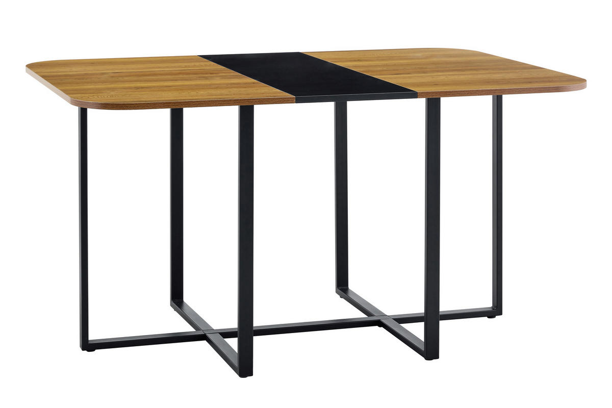 ESSTISCH Naturholzoptik Schwarz 153/100/79 cm - Schwarz, Holz (100/152.9/78.74cm) - PANGIVO