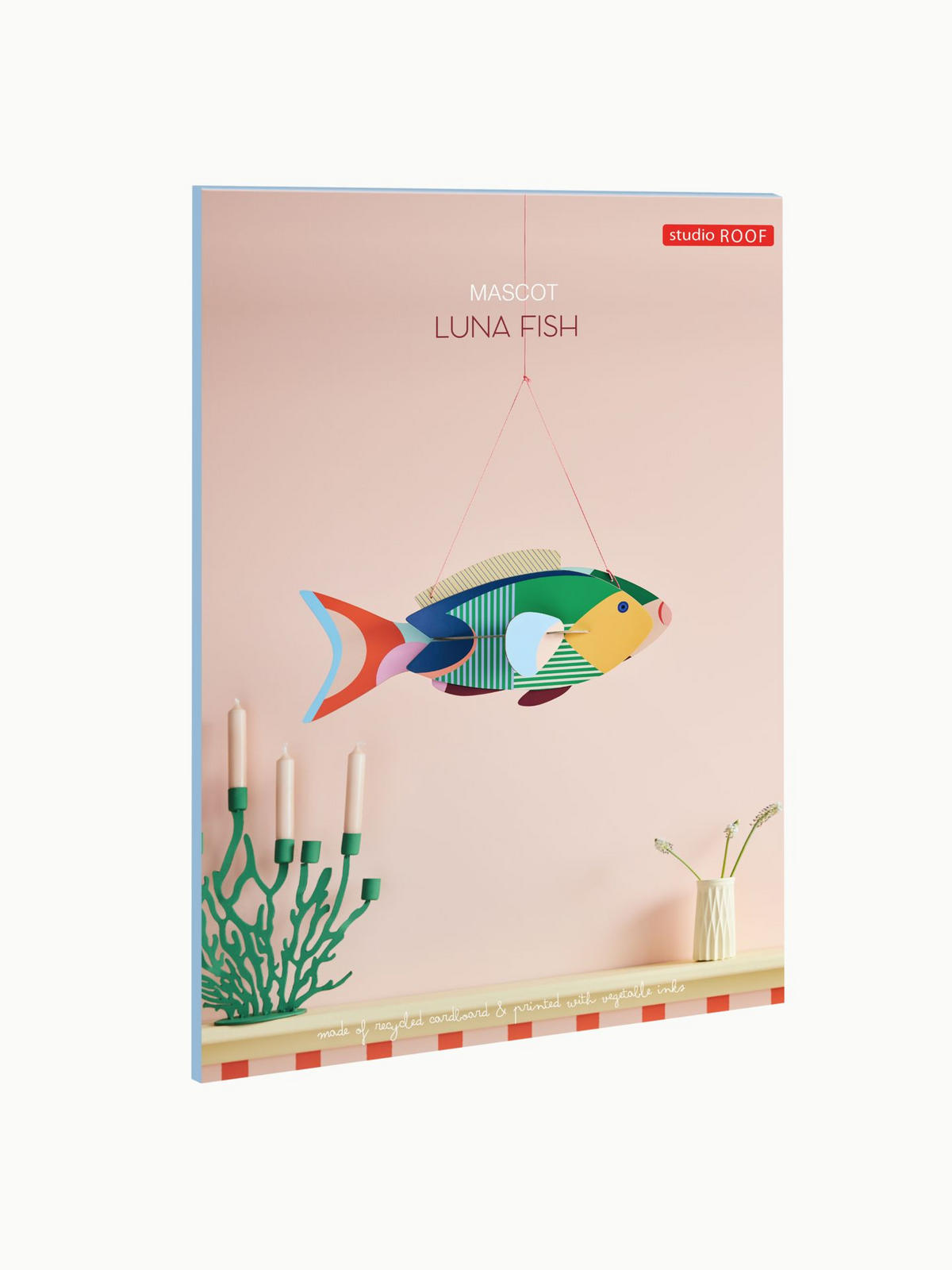 MALEN & BASTELN Studio ROOF, 3D Wandobjekt "Luna Fisch", Bastel-Set - Naturfarben, Karton (42.2/14.5/17.2cm) - ich-zapfe