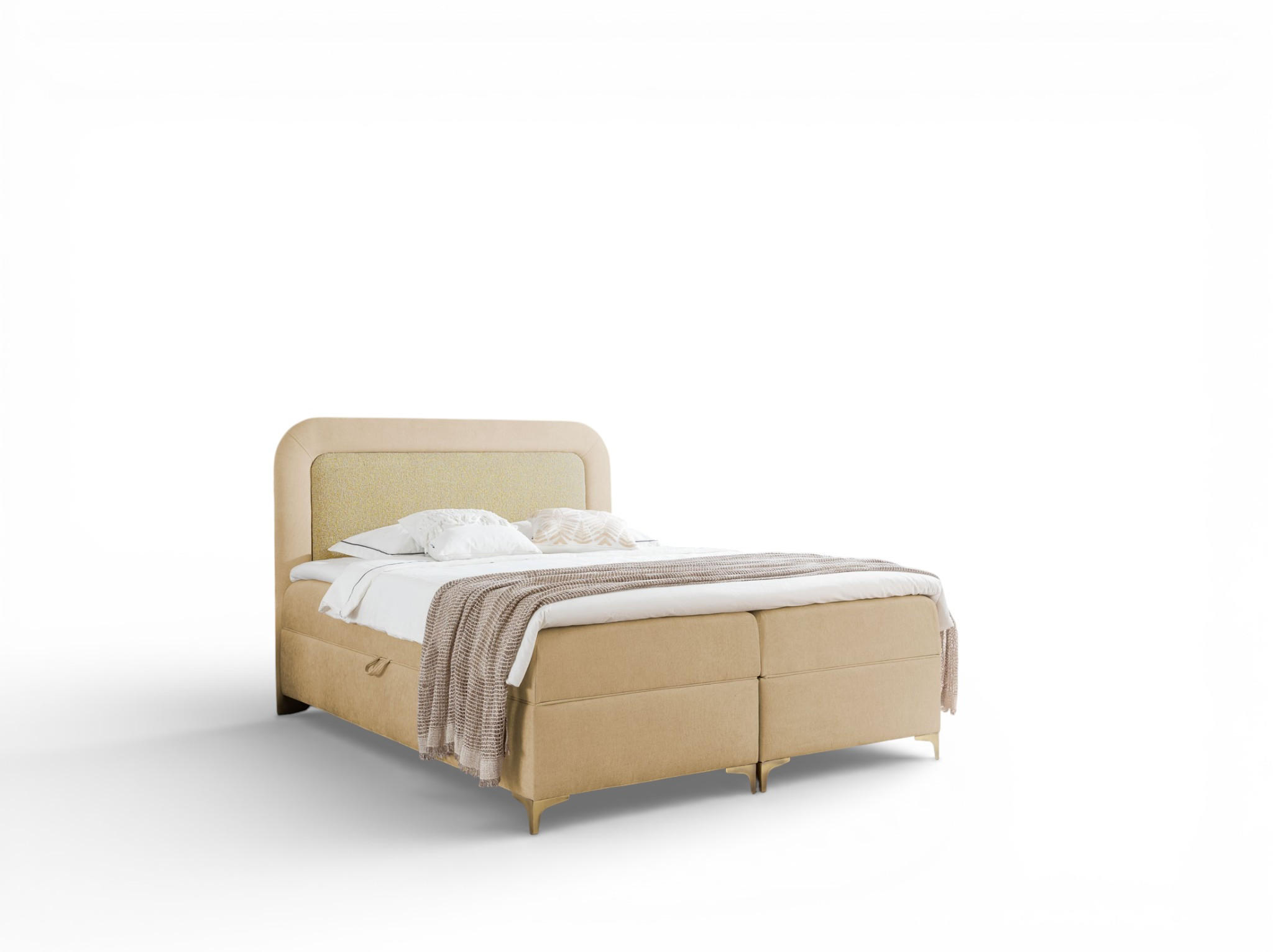 BOXBETT Willow - Gelb, Holzwerkstoff/Textil (200/200cm) - Fun Möbel