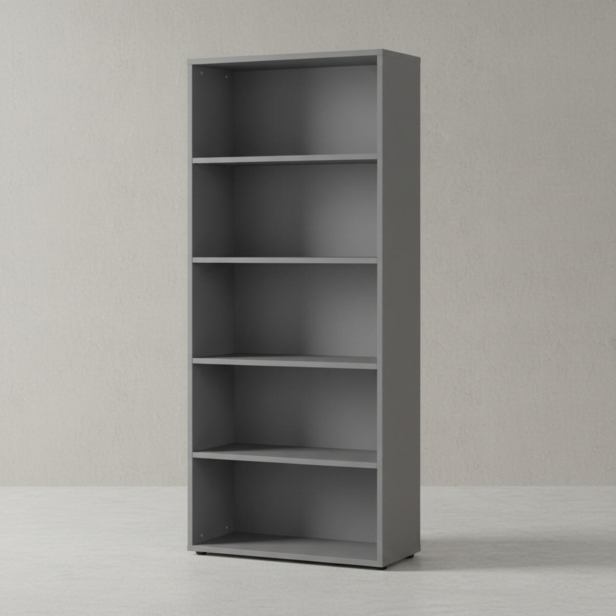 BÜRO-SET "Stuttgart" groß mit 3 Aktenschränke Soft-Close 272x197 cm Graphit - Schwarz, Holzwerkstoff (272/197/40cm) - KADIMA DESIGN