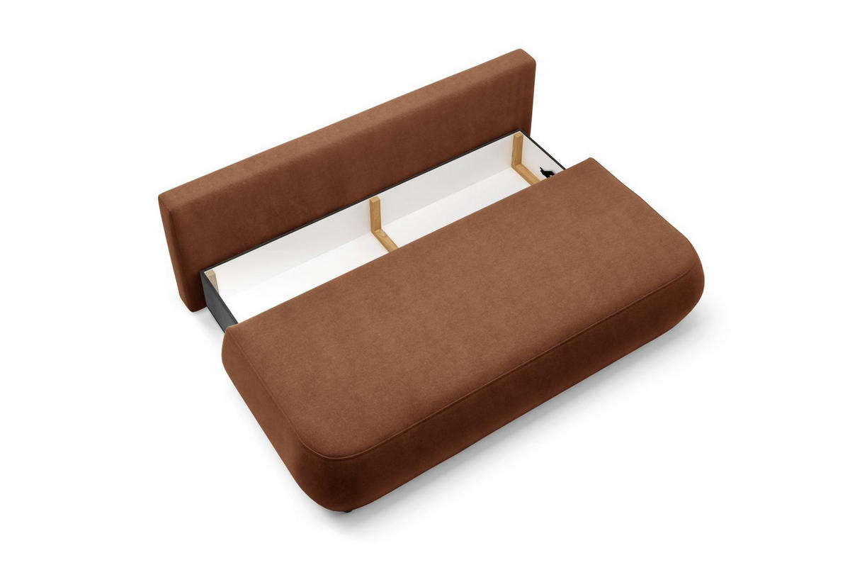 SCHLAFSOFA mit Bettkasten Kupferfarben - Schwarz/Kupferfarben, Holz/Holzwerkstoff (210/82/106cm) - Furnisell