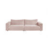 SOFA 3-SITZER MADELINE Pink Cord - Pink/Schwarz, Textil (290/85/127cm) - KAWOLA