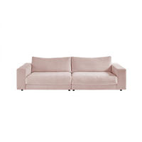 SOFA 3-SITZER MADELINE Pink Cord - Pink/Schwarz, Textil (290/85/127cm) - KAWOLA