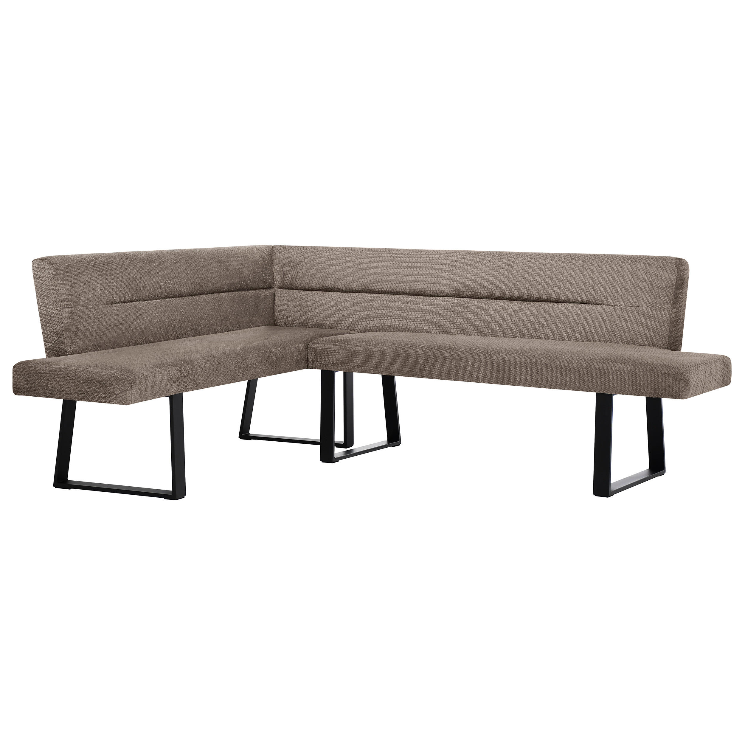 ECKBANK Cresto 212x173 cm, mit Metallbeinen, Egon-Stoff, Braun - Schwarz/Braun, Metall (212/173cm) - Beautysofa