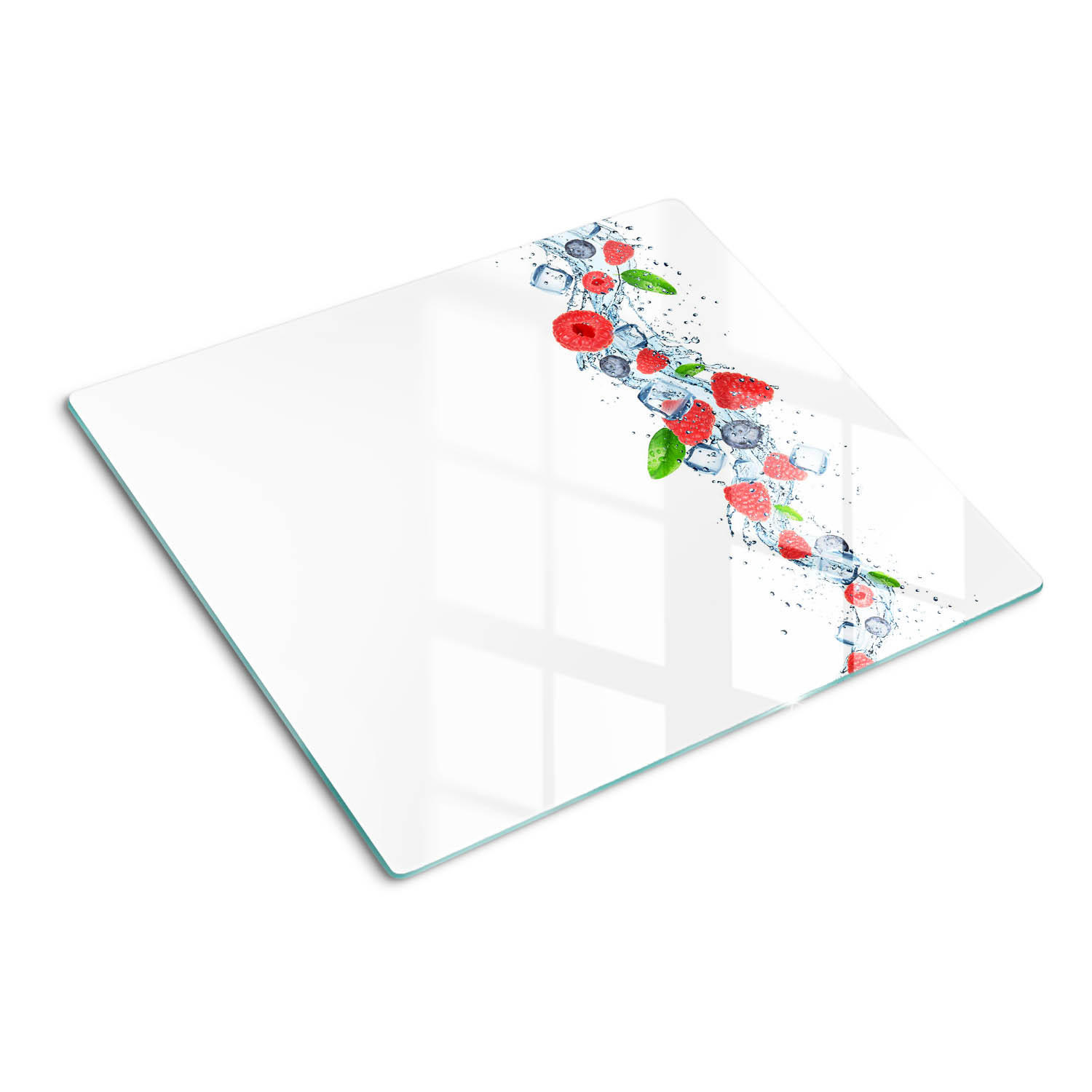 GLASPLATTE 60x52 cm Waldfrüchte mit Eis - Rot, Glas (60/0.4/52cm) - TULUP