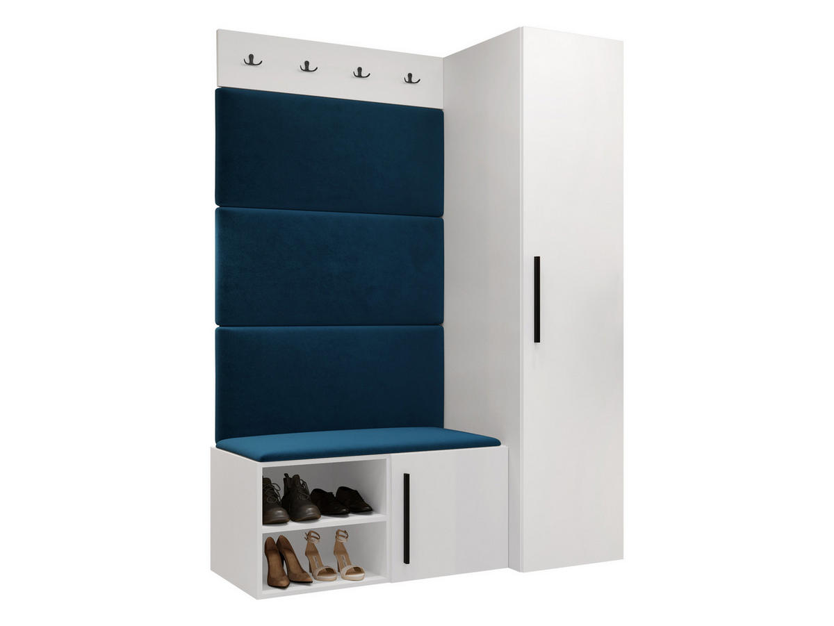 GARDEROBEN-SET Medi II - Blau/Schwarz, Holzwerkstoff/Kunststoff (40/191/50cm) - MIRJAN24