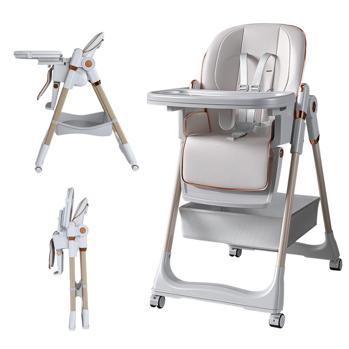 HOCHSTUHL verstellbar und faltbar, DE-42190, Weiß - Weiß, Kunststoff (76/95/53cm) - ComfortXL