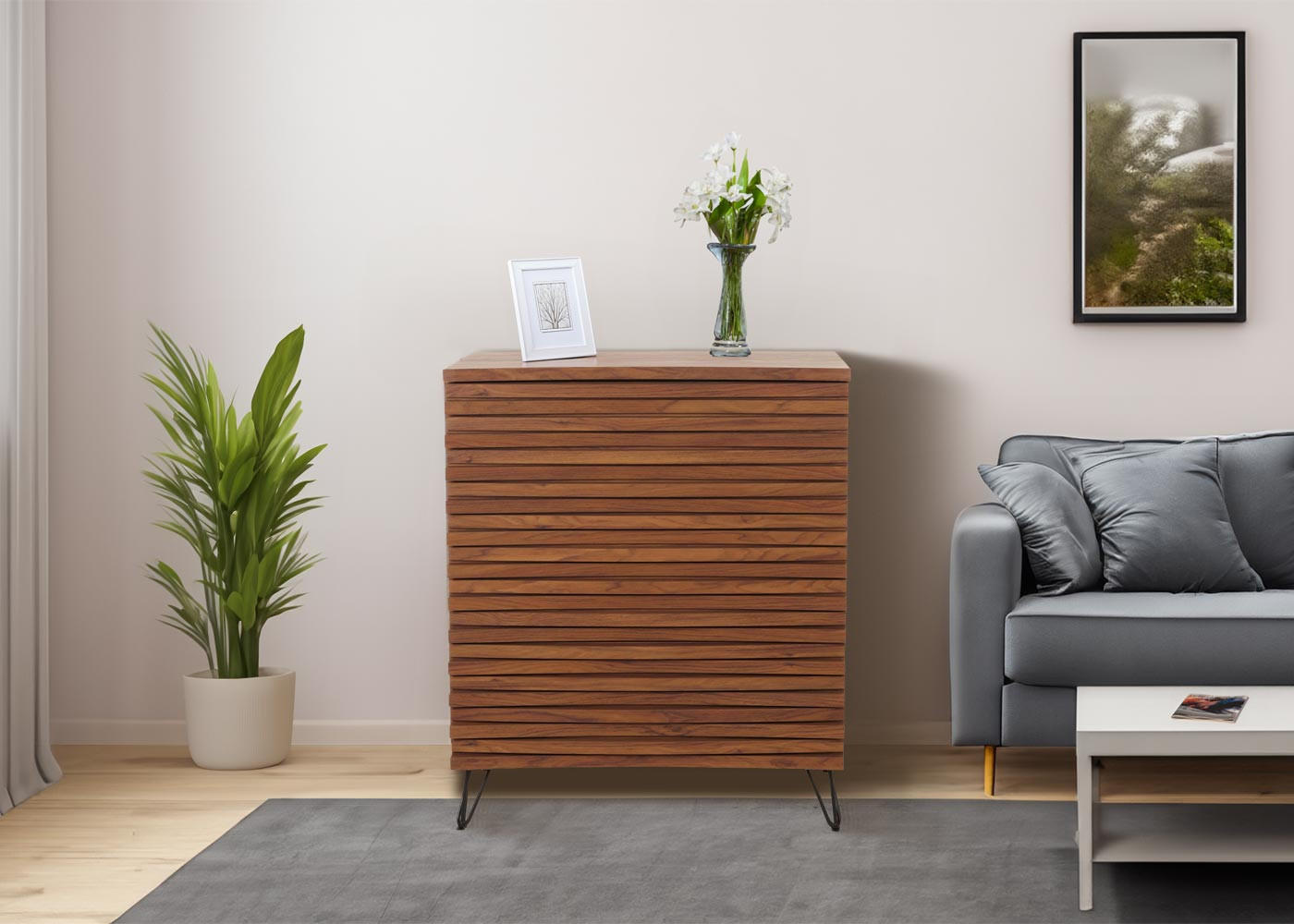 KOMMODE Walnuss Dekor - Walnussfarben, Holzwerkstoff (80/94/45cm) - MCW