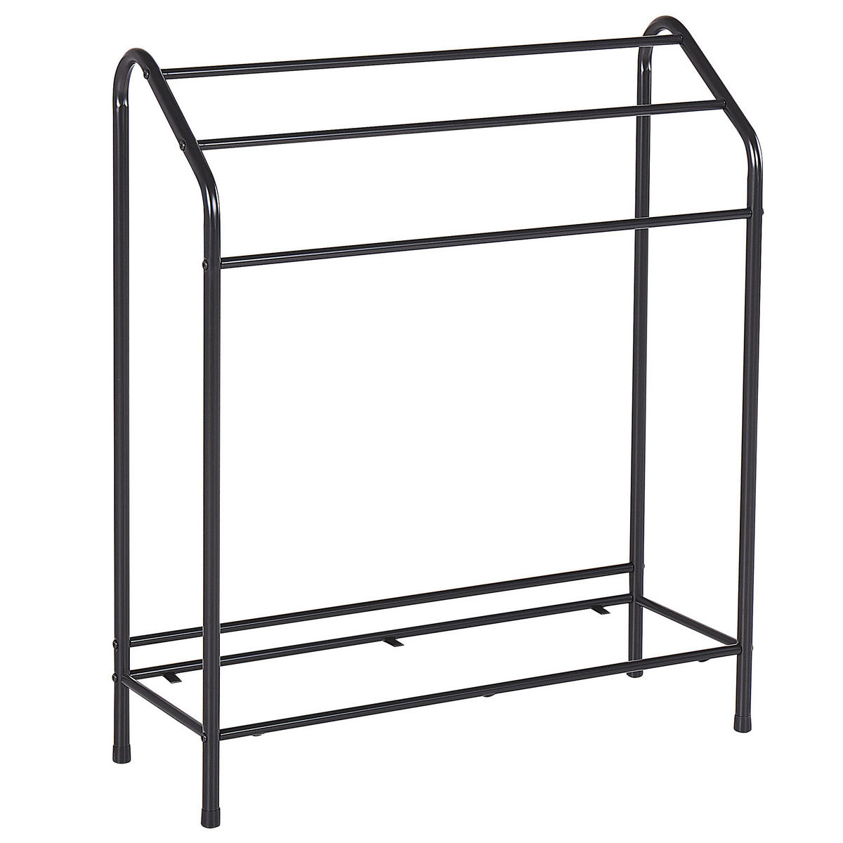 HANDTUCHSTÄNDER mit Ablage schwarz/dunkelbraun 72 x 85 cm Muriva - Dunkelbraun/Schwarz, Metall (72/85/27cm) - Beliani