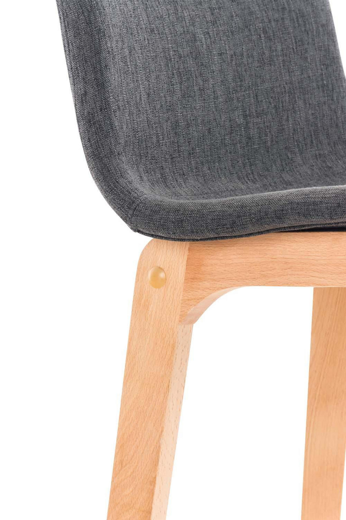 BARHOCKER Stoff dunkelgrau - Eukalyptusholzfarben/Dunkelgrau, Holz/Textil (41/101/46cm) - CLP