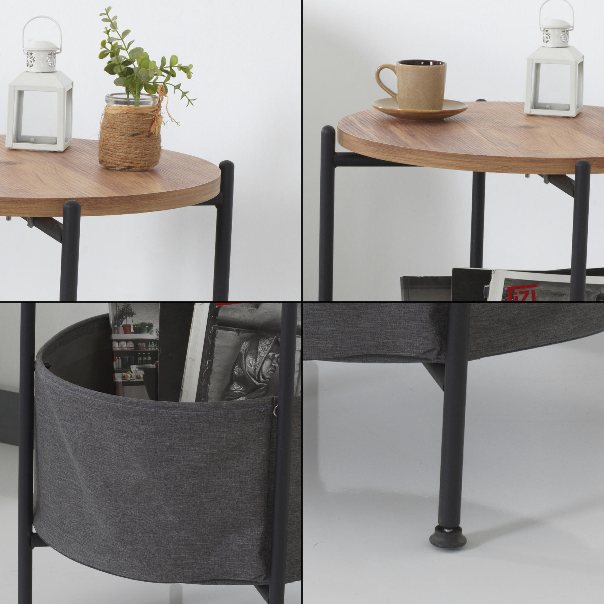 BEISTELLTISCH Suonenjoki - Walnussfarben, Holzwerkstoff (47/47/59cm) - [en.casa]