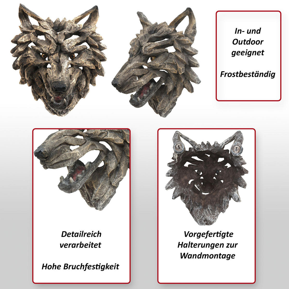 DEKO SCHÄDEL Grau - Grau, Stein (28/32/20cm) - MCW