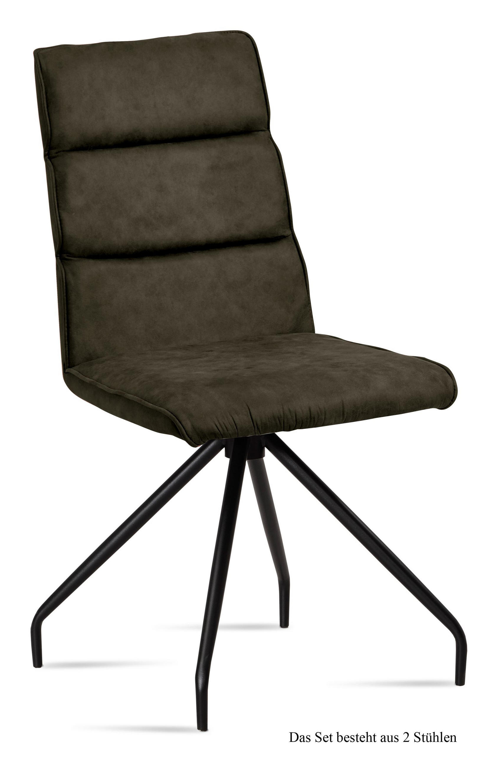 ESSZIMMERSTUHL (2er-Set) Devnet 47x92x60 Schwarz/Khaki - Dunkelgrün/Schwarz, Kunststoff (60/92/47cm) - 58aufmkessel