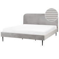 POLSTERBETT mit Lattenrost 180x200 cm Grau Flayat - Hellgrau, Textil (180/200cm) - Beliani