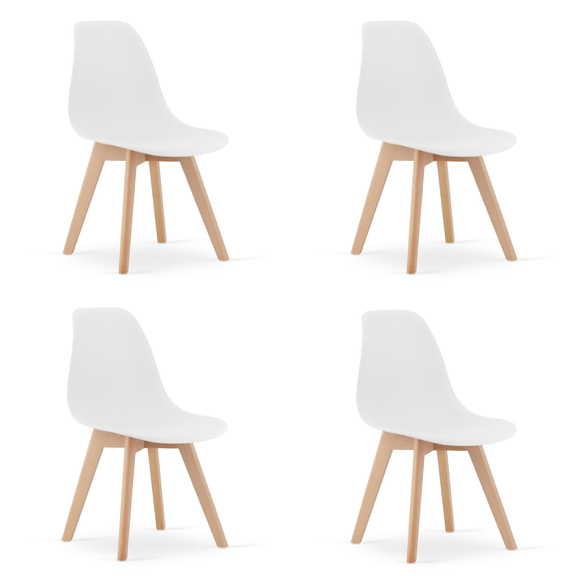 ESSZIMMERSTUHL 4-er Set KITO weißer Sitz, weiße Beine - Weiß, Kunststoff (46/80/54.5cm) - Valora