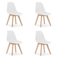 ESSZIMMERSTUHL 4-er Set KITO weißer Sitz, weiße Beine - Weiß, Kunststoff (46/80/54.5cm) - Valora