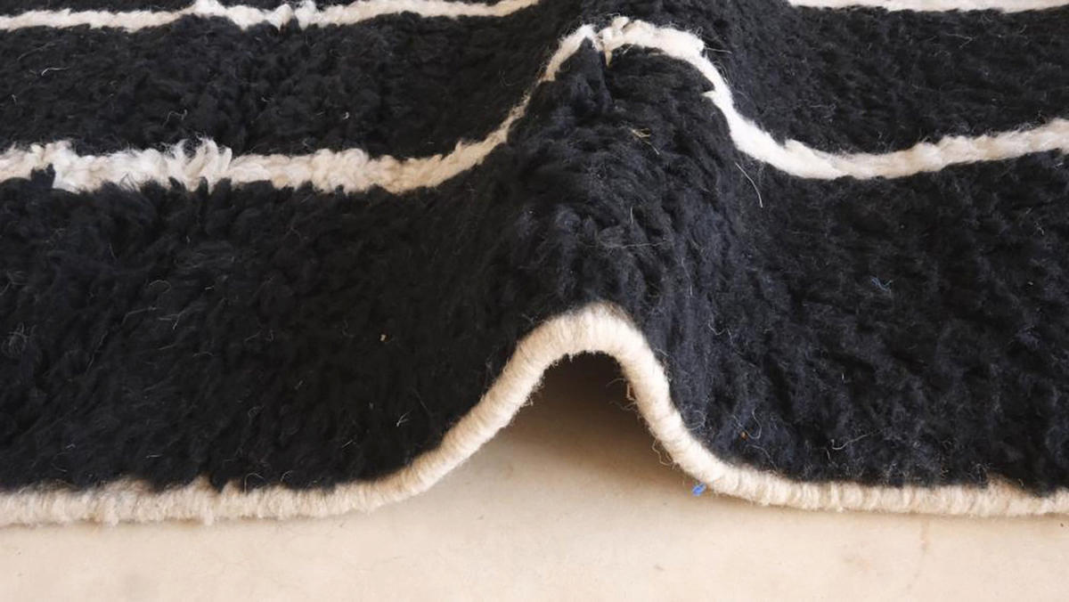 BERBERTEPPICH aus Marokko aus reiner Wolle 200x 300 cm - Schwarz, Naturmaterialien (200/300cm) - AFK Living