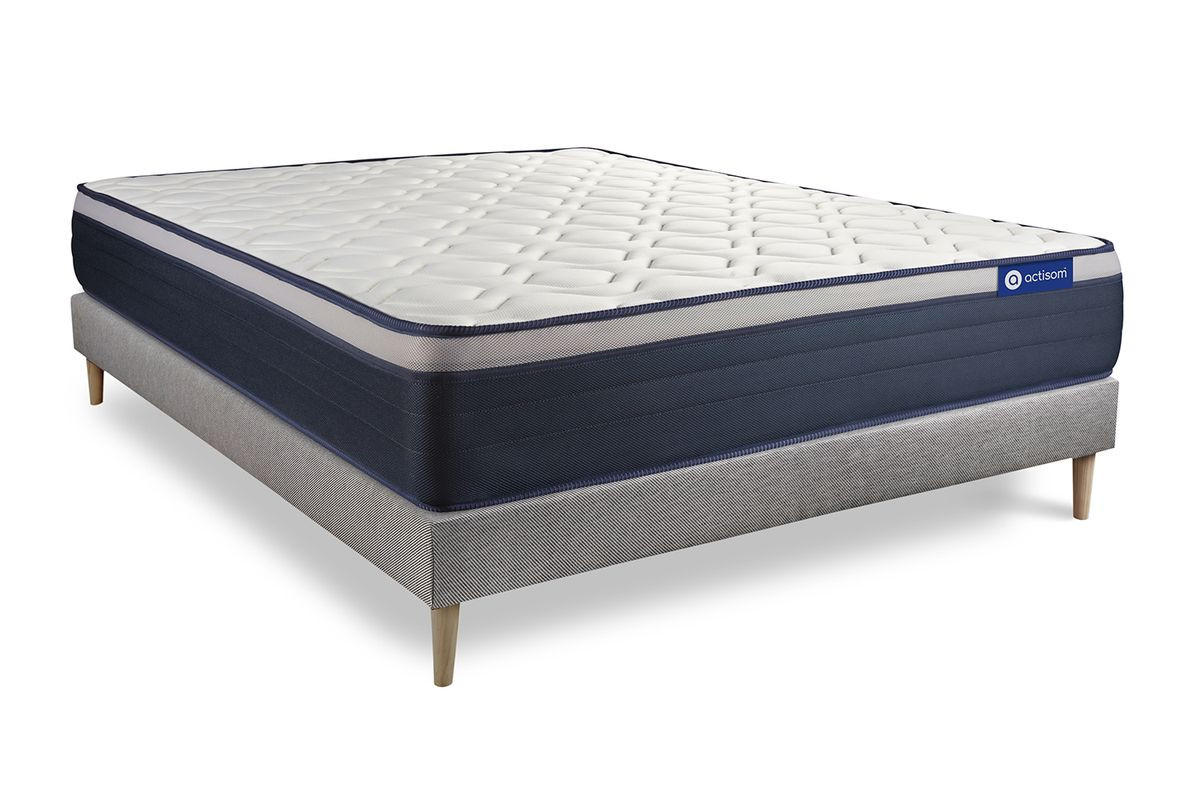 BETT Actimemo max Memory-Schaum 180 x 220 cm h3 - Kit Bettgestell Grau - Beige/Grau, Karton/Holz (180/220cm) - ACTISOM