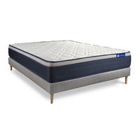 BETT Actimemo max Memory-Schaum 180 x 220 cm h3 - Kit Bettgestell Grau - Beige/Grau, Karton/Holz (180/220cm) - ACTISOM