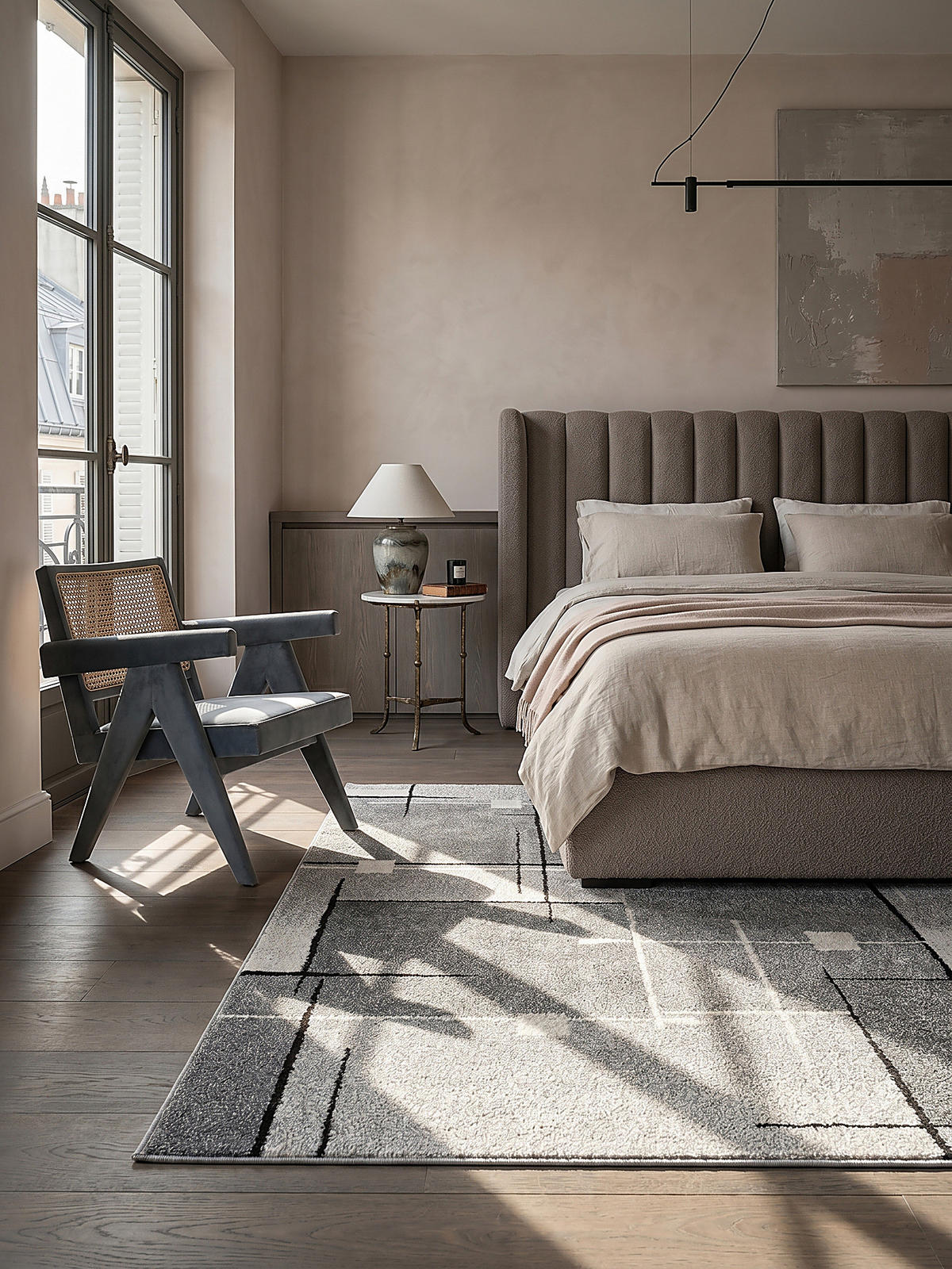 TEPPICH Niederflor Patchwork THUR Polypropylen Grau 80 x 140 cm - Grau, Textil (200/280cm) - KADIMA DESIGN