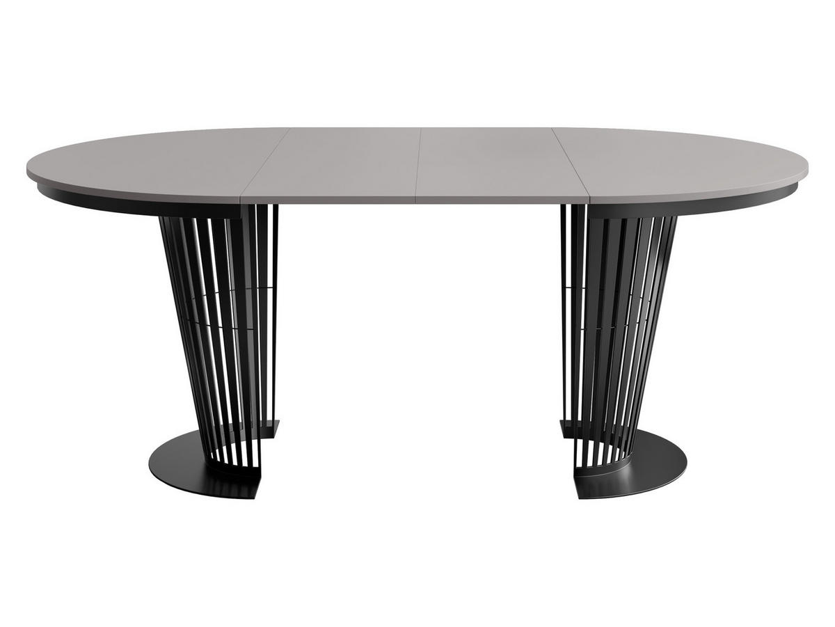 ESSTISCH Elantra 120 - Hellgrau/Schwarz, Holzwerkstoff/Metall (120/120/76cm) - MIRJAN24