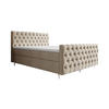 BOXBETT CHESTER 160x200, mit Matratze H3 und Topper, Monolith 02 - Creme, Holz/Textil (140/200cm) - Bedante
