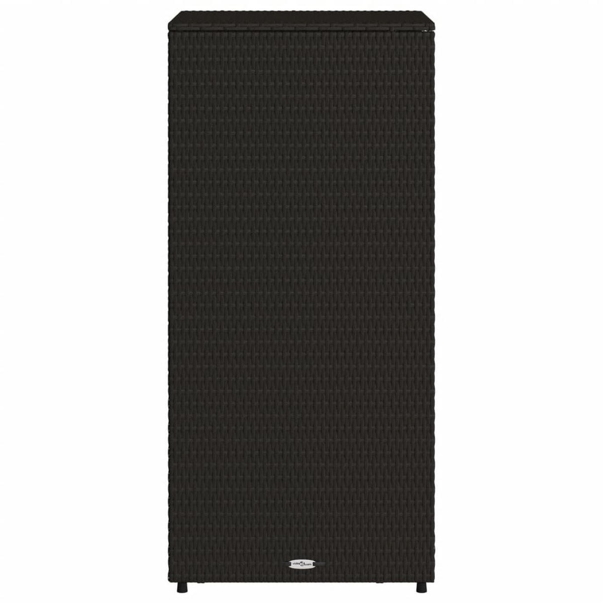 GARTENSCHRANK Schwarz 50/55/115 Cm Poly Rattan - Schwarz, Kunststoff (55/115/50cm) - vidaXL